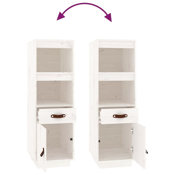 Highboard Weiß 34x40x108,5cm Kiefer Massivholz