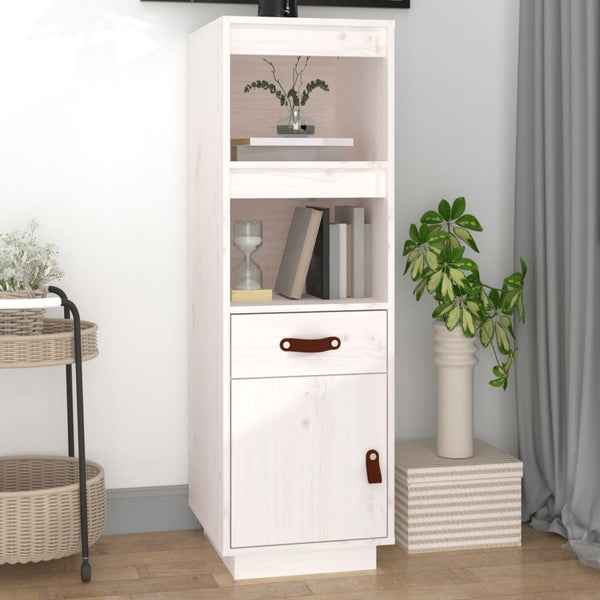 Highboard Weiß 34x40x108,5cm Kiefer Massivholz