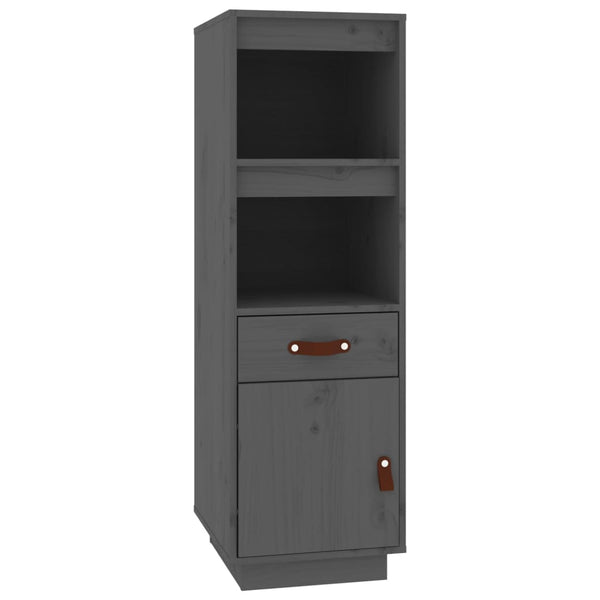 Graues Highboard Kiefer Massivholz 34x40x108,5 cm