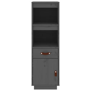 Graues Highboard Kiefer Massivholz 34x40x108,5 cm