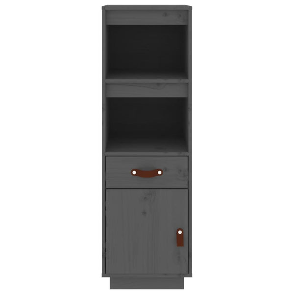 Graues Highboard Kiefer Massivholz 34x40x108,5 cm