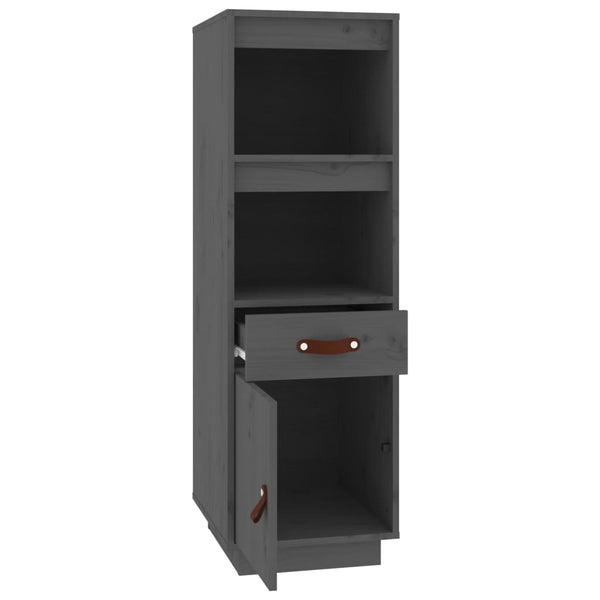 Graues Highboard Kiefer Massivholz 34x40x108,5 cm
