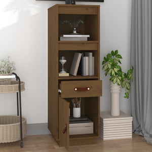 Highboard Honigbraun Kiefer Massivholz 34x40x108,5 cm