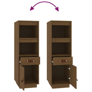 Highboard Honigbraun Kiefer Massivholz 34x40x108,5 cm