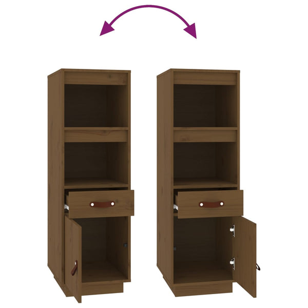 Highboard Honigbraun Kiefer Massivholz 34x40x108,5 cm