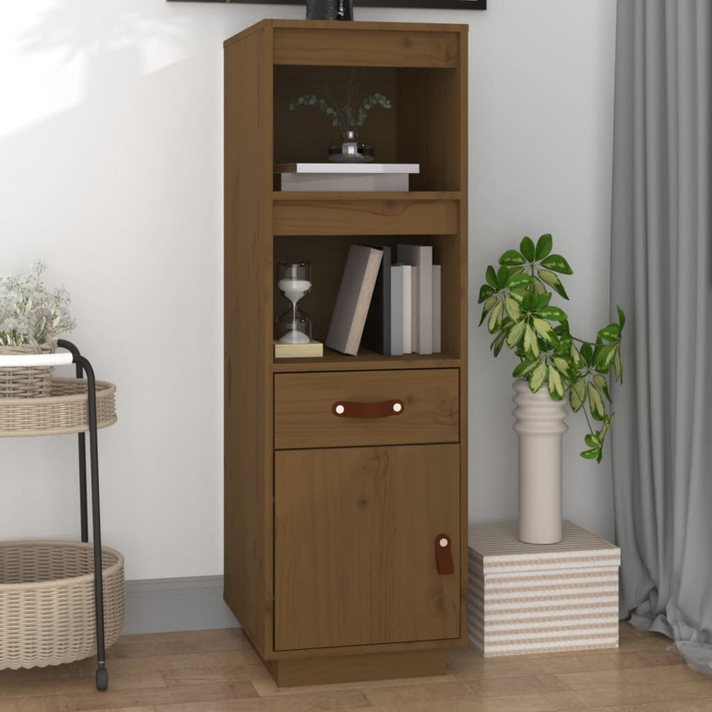 Highboard Honigbraun Kiefer Massivholz 34x40x108,5 cm
