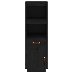 Highboard Schwarz 34x40x108,5 cm Kiefer Massivholz