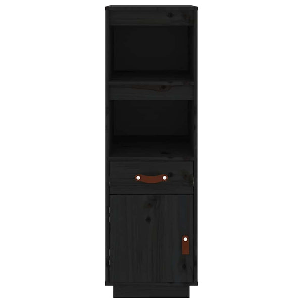 Highboard Schwarz 34x40x108,5 cm Kiefer Massivholz