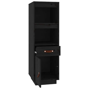 Highboard Schwarz 34x40x108,5 cm Kiefer Massivholz