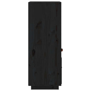 Highboard Schwarz 34x40x108,5 cm Kiefer Massivholz