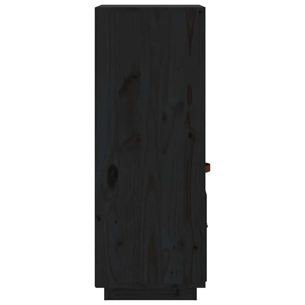 Highboard Schwarz 34x40x108,5 cm Kiefer Massivholz
