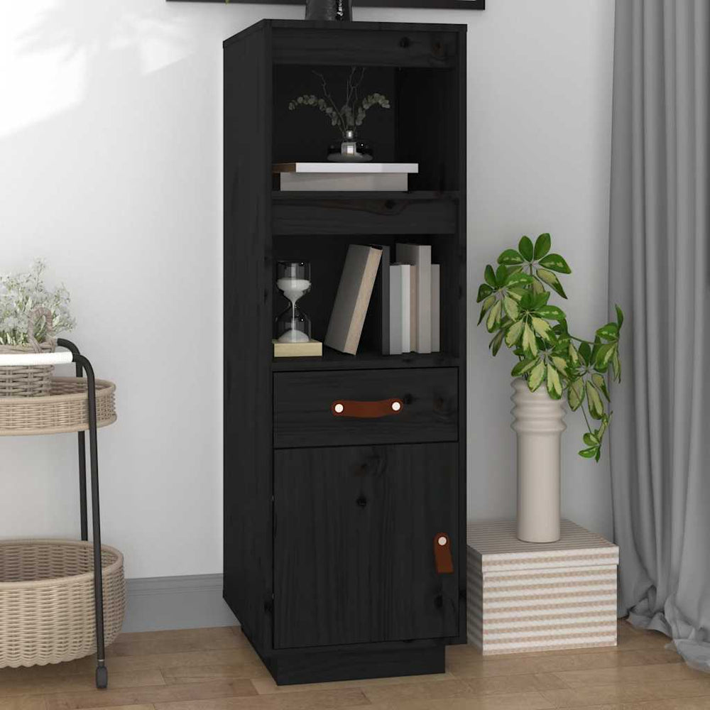 vidaXL Highboard Black 34x40x108.5 cm Solid Pine Wood