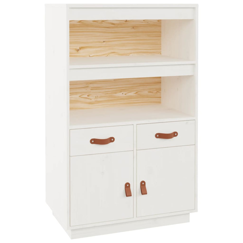 Weißes Highboard Kiefer Massivholz 67cm