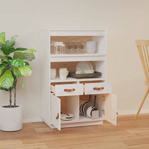 Weißes Highboard Kiefer Massivholz 67cm