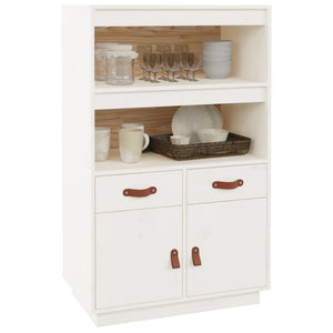 Weißes Highboard Kiefer Massivholz 67cm