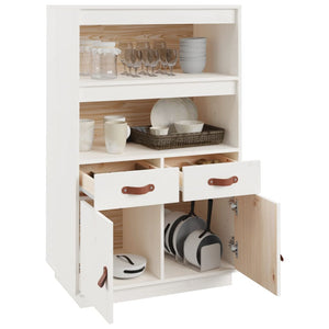 Weißes Highboard Kiefer Massivholz 67cm
