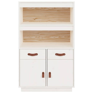 Weißes Highboard Kiefer Massivholz 67cm
