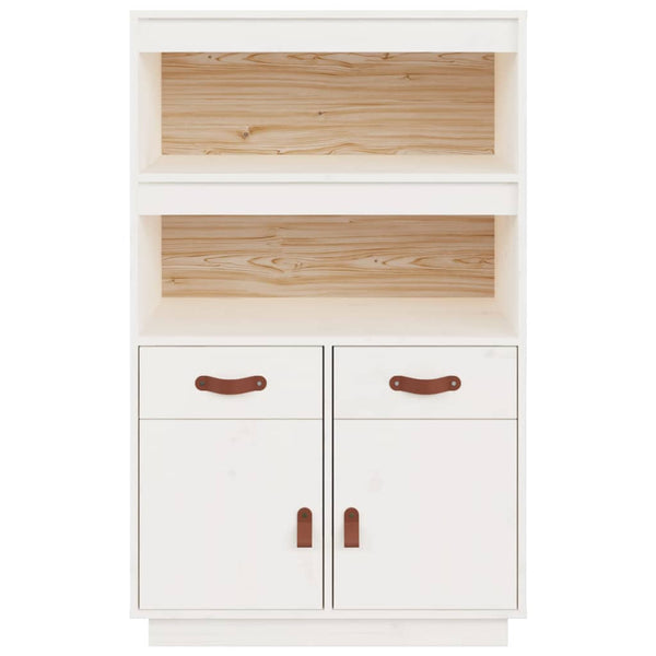 Weißes Highboard Kiefer Massivholz 67cm