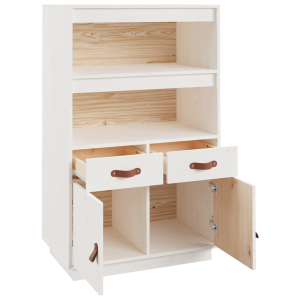 Weißes Highboard Kiefer Massivholz 67cm