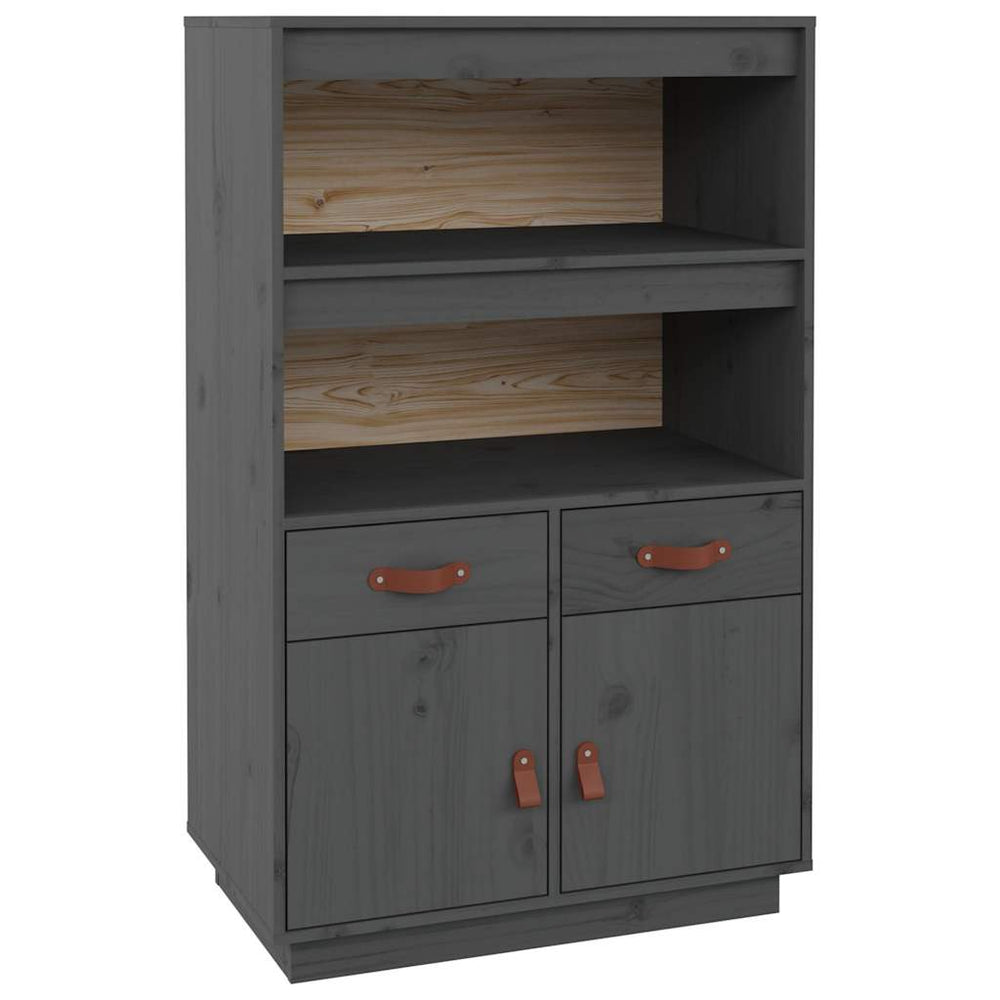 vidaXL Highboard Grey 67x40x108.5 cm Solid Pine Wood