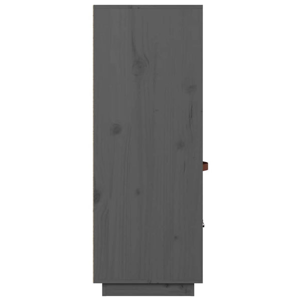 Graues Highboard Kiefer Massivholz 67x40x108,5 cm