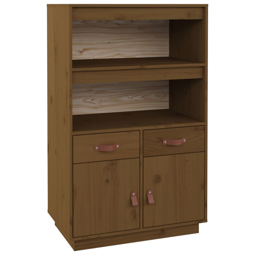 Highboard Honigbraun Kiefer Massivholz 67x40x108,5 cm