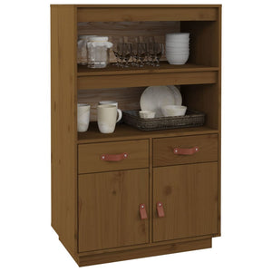Highboard Honigbraun Kiefer Massivholz 67x40x108,5 cm