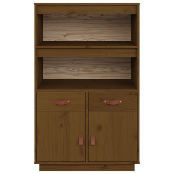 Highboard Honigbraun Kiefer Massivholz 67x40x108,5 cm