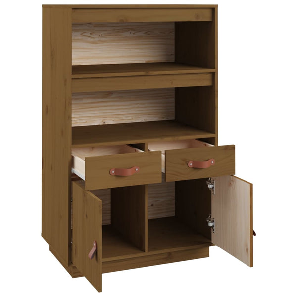 Highboard Honigbraun Kiefer Massivholz 67x40x108,5 cm