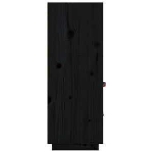 Schwarzes Highboard Kiefer Massivholz 67x108,5 cm