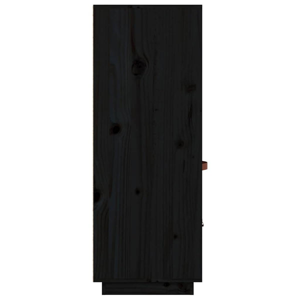 Schwarzes Highboard Kiefer Massivholz 67x108,5 cm