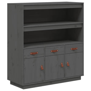 Graues Highboard 100x40x108,5cm Kiefer Massivholz
