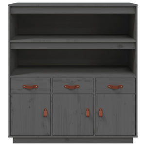 Graues Highboard 100x40x108,5cm Kiefer Massivholz