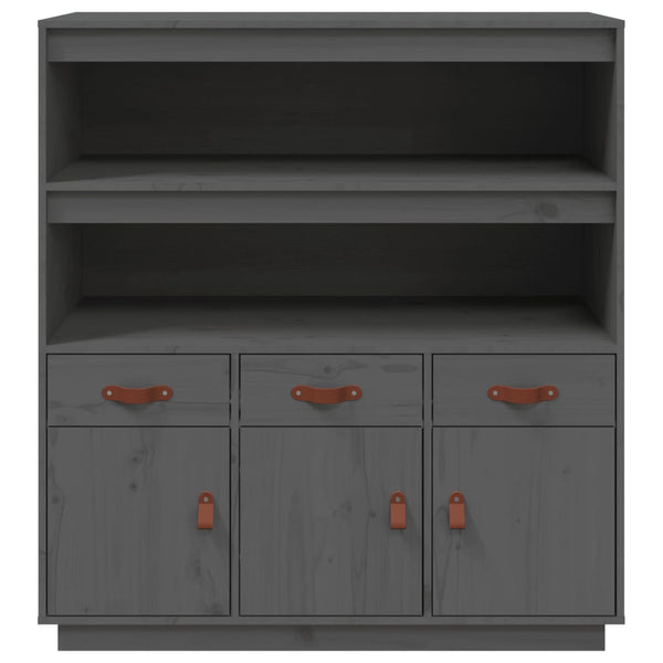 Graues Highboard 100x40x108,5cm Kiefer Massivholz