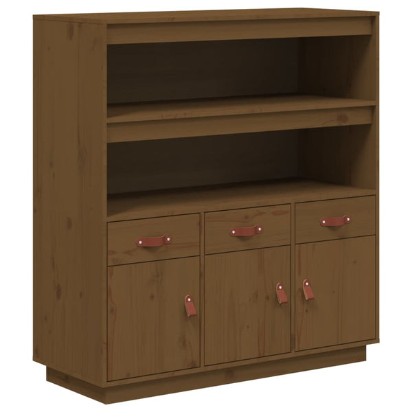 Highboard Honigbraun Kiefer Massivholz 100cm