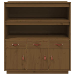 Highboard Honigbraun Kiefer Massivholz 100cm