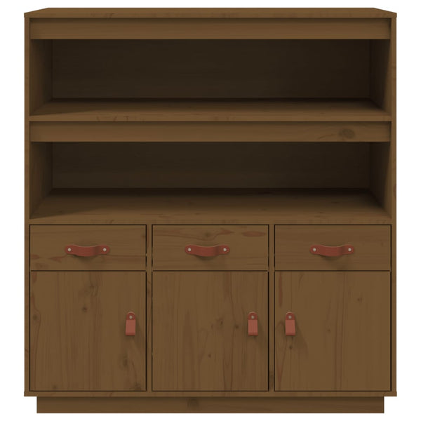 Highboard Honigbraun Kiefer Massivholz 100cm