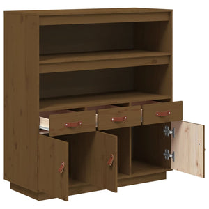 Highboard Honigbraun Kiefer Massivholz 100cm