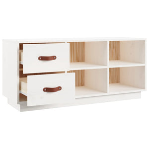 Weiße Schuhbank Kiefer Massivholz 100cm