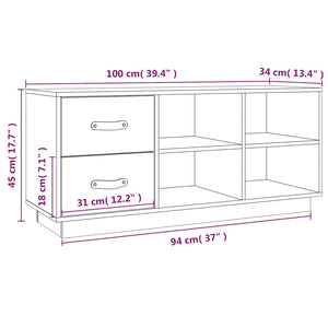 Weiße Schuhbank Kiefer Massivholz 100cm