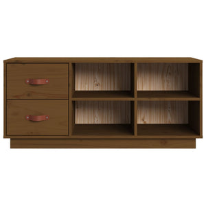 Schuhbank Honigbraun Kiefer Massivholz 100cm