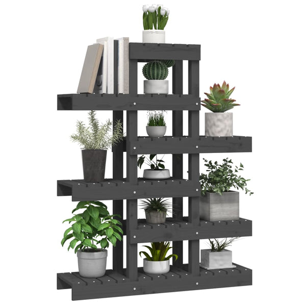 Grauer Pflanzenständer Kiefer Massivholz 109,5cm