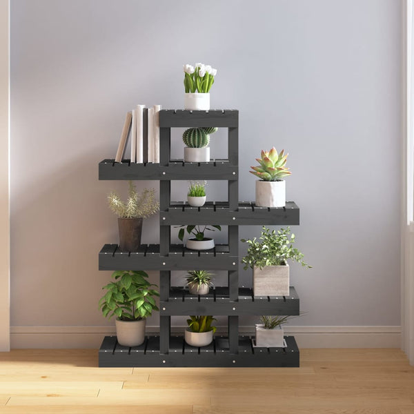 Grauer Pflanzenständer Kiefer Massivholz 109,5cm