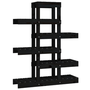 vidaXL Support pour plantes noir 85x25x109,5 cm en bois de pin massif