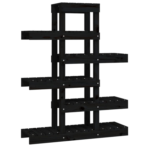 vidaXL Support pour plantes noir 85x25x109,5 cm en bois de pin massif