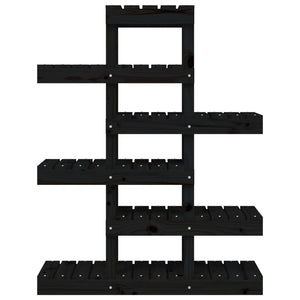 vidaXL Support pour plantes noir 85x25x109,5 cm en bois de pin massif