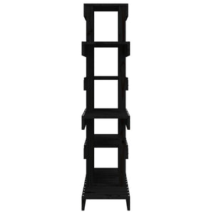 vidaXL Support pour plantes noir 85x25x109,5 cm en bois de pin massif