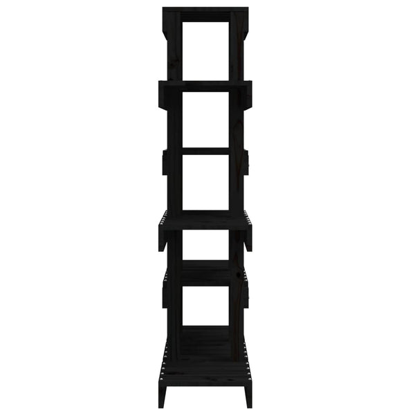 vidaXL Support pour plantes noir 85x25x109,5 cm en bois de pin massif