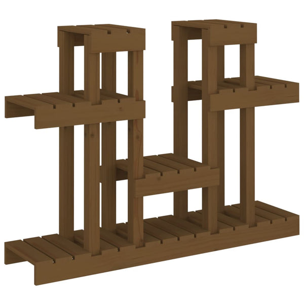 vidaXL Support à plantes marron miel 104,5x25x77,5 cm pin massif