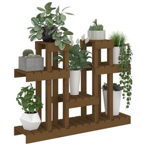 vidaXL Support à plantes marron miel 104,5x25x77,5 cm pin massif